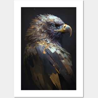 Eagle Portrait Animal Nature Wildlife Dark Painting Wild Spirit Bird Posters and Art